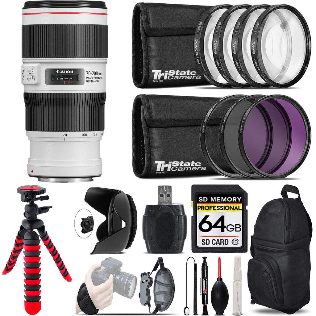 EF 70-200mm IS II USM Lens + Macro Filter Kit & More - 64GB Accessory Kit *FREE SHIPPING*