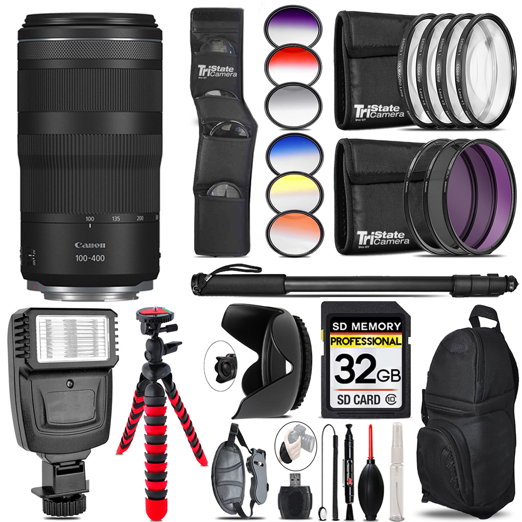 RF 100- 400mm IS USM Lens + Flash +Color Filter Set - 32GB Accessory Kit *FREE SHIPPING*