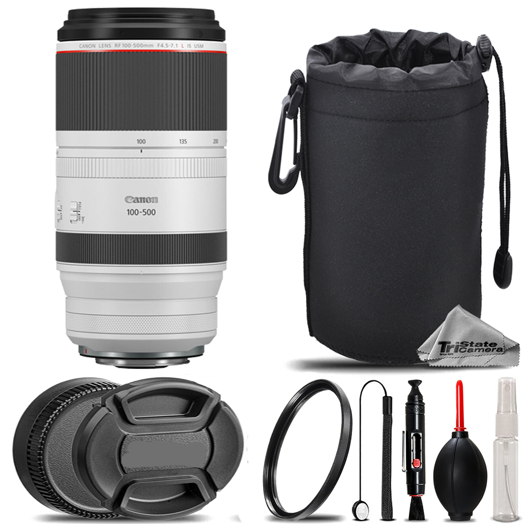 RF 100-500mm L IS USM Lens + UV Filter +  Hood + Lens Pouch - Basic Kit *FREE SHIPPING*