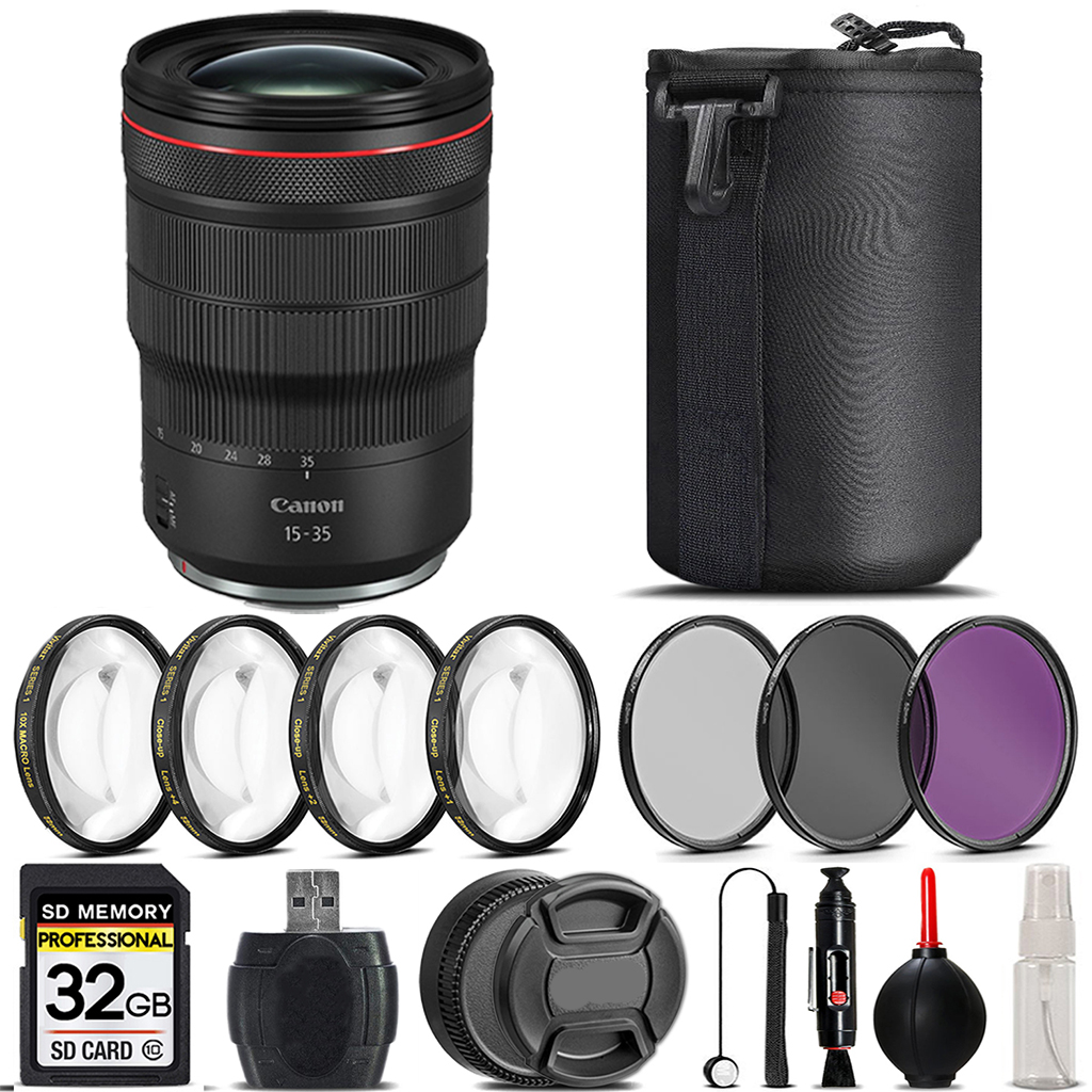 RF 15- 35mm L IS USM Lens + 4 Piece Macro Set + UV, CPL, FLD Filter - 32GB *FREE SHIPPING*