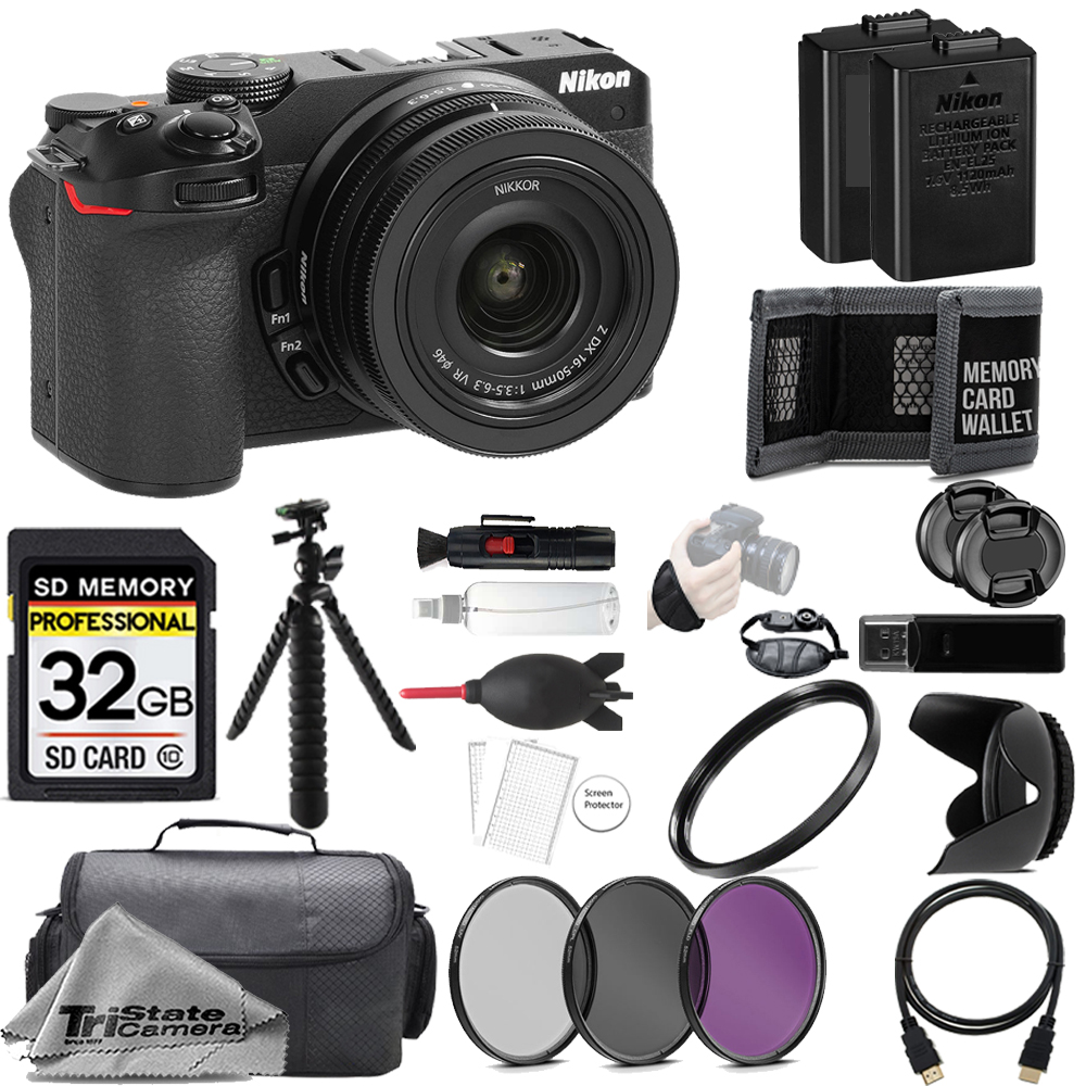 Z30 Camera + 16-50mm Lens + 32GB + Extra Battery + 3 Piece Filter Set- Accessory Kit *FREE SHIPPING*