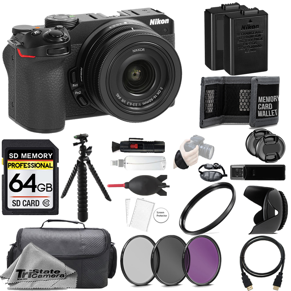 Z30 Camera + 16-50mm Lens + 64GB + Extra Battery + 3 Piece Filter Set- Accessory Kit *FREE SHIPPING*
