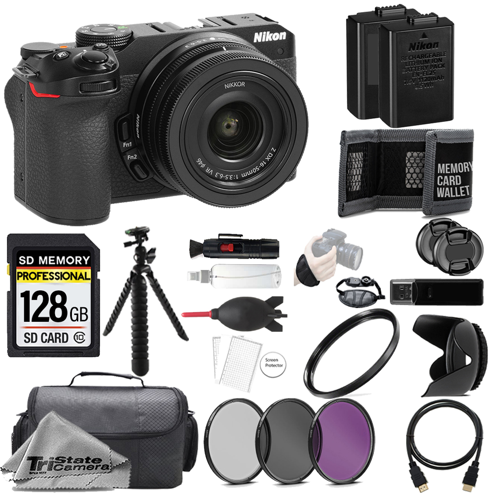 Z30 Camera + 16-50mm Lens + 128GB + Extra Battery + 3 Piece Filter Set- Accessory Kit *FREE SHIPPING*
