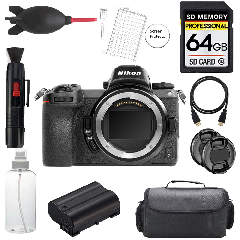 Z7 Mirrorless Camera + 64GB + Bag + Screen Protector - Basic Kit