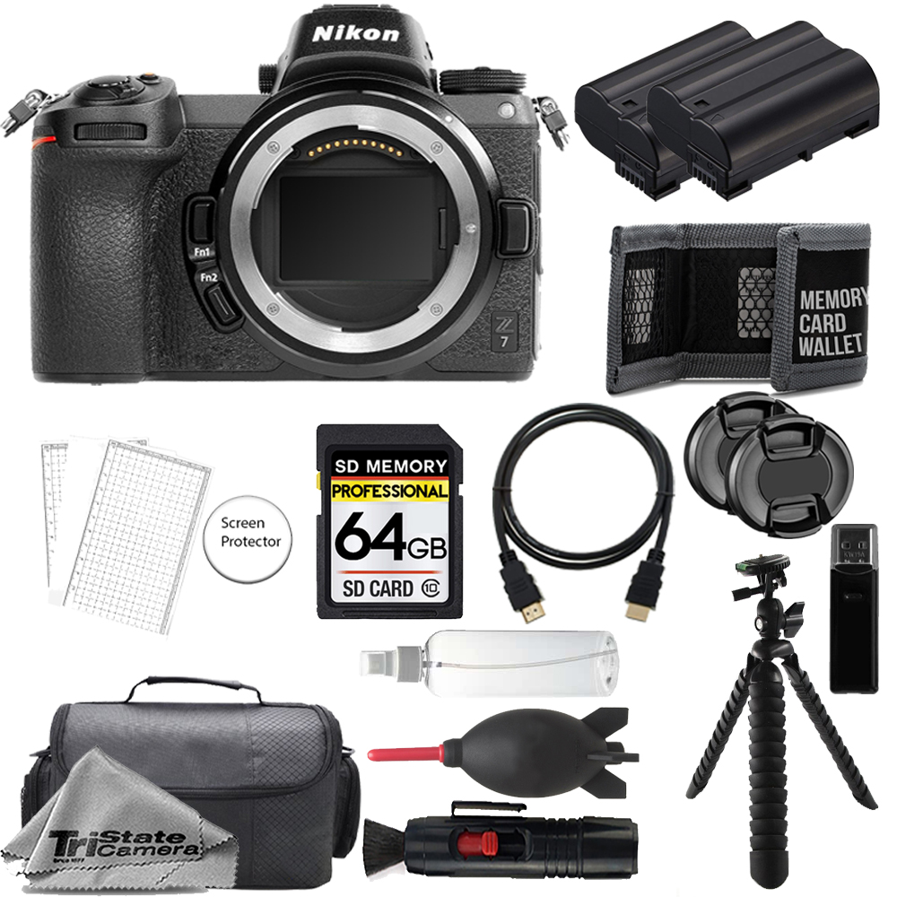 Z7 Mirrorless Camera + 64GB + Extra Battery + Tripod - Accessory Kit