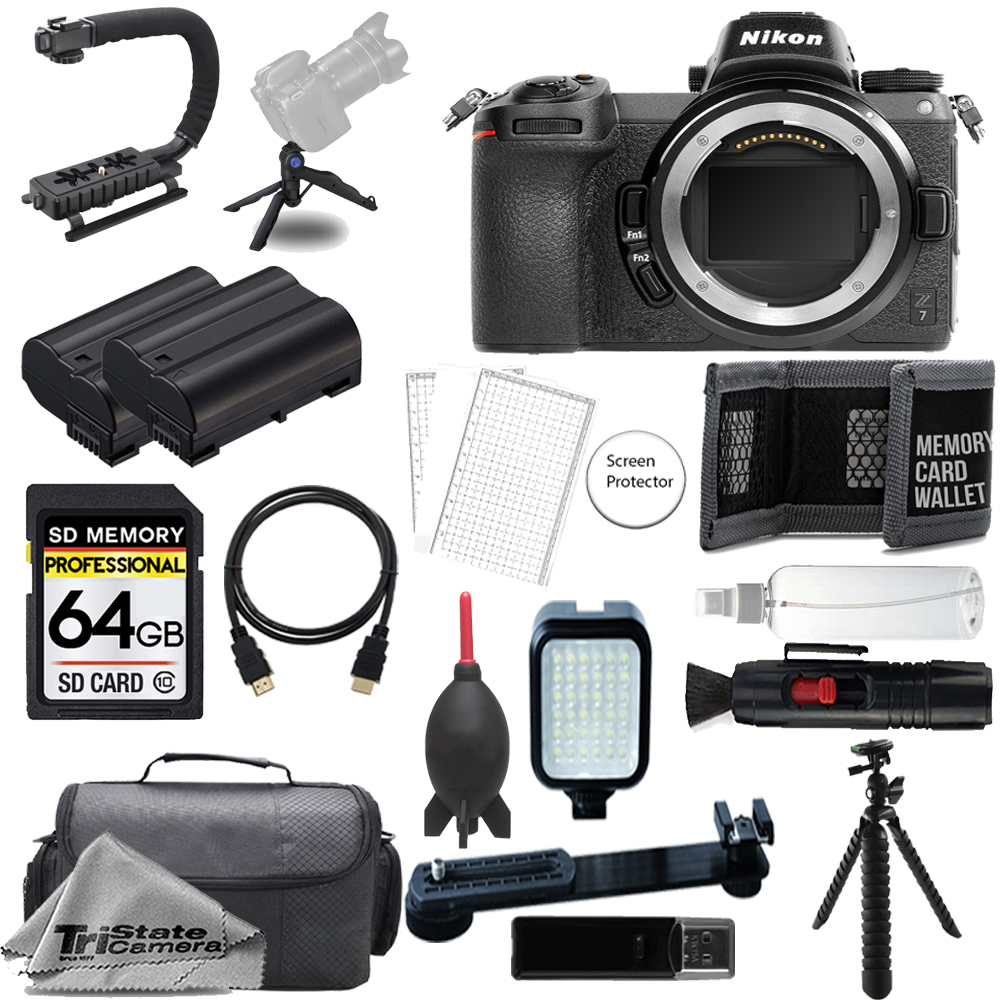Z7 Mirrorless Camera + 64GB + Extra Battery + LED Flash - ULTIMATE Kit