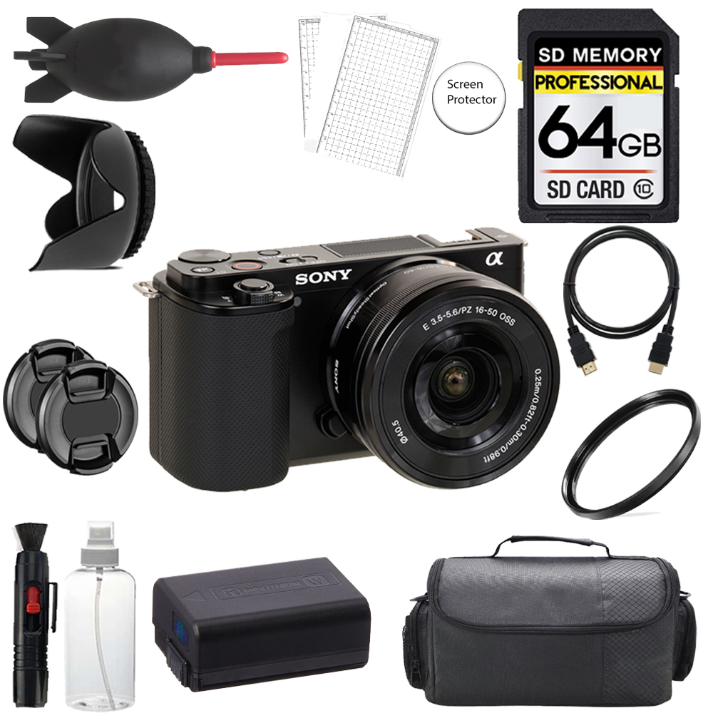 ZV-E10 Camera + 16-50mm Lens + 64GB + Bag + UV Filter- Basic Kit *FREE SHIPPING*