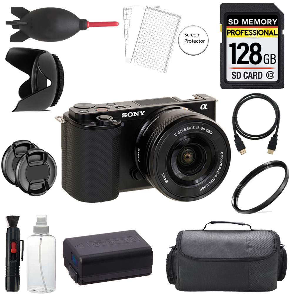 ZV-E10 Camera + 16-50mm Lens + 128GB + Bag + UV Filter- Basic Kit *FREE SHIPPING*