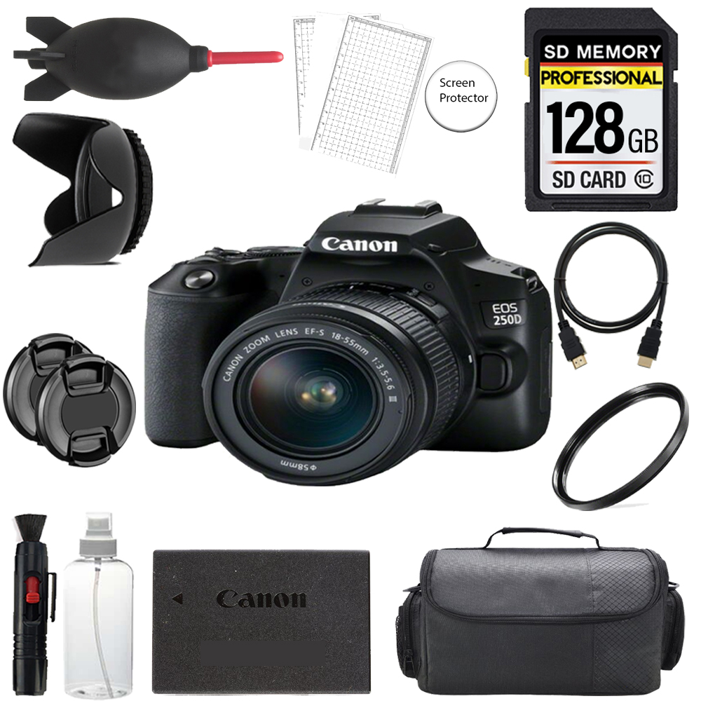 EOS 250D/SL3 Camera + 18-55mm III Lens + 128GB + Bag + UV Filter- Basic Kit *FREE SHIPPING*