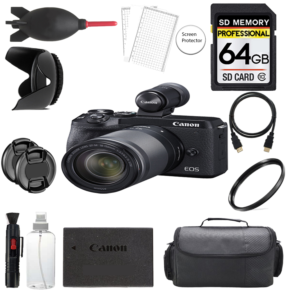EOS M6 Mark II + 18-150mm Lens + EVF + 64GB + Bag + UV Filter- Basic Kit *FREE SHIPPING*