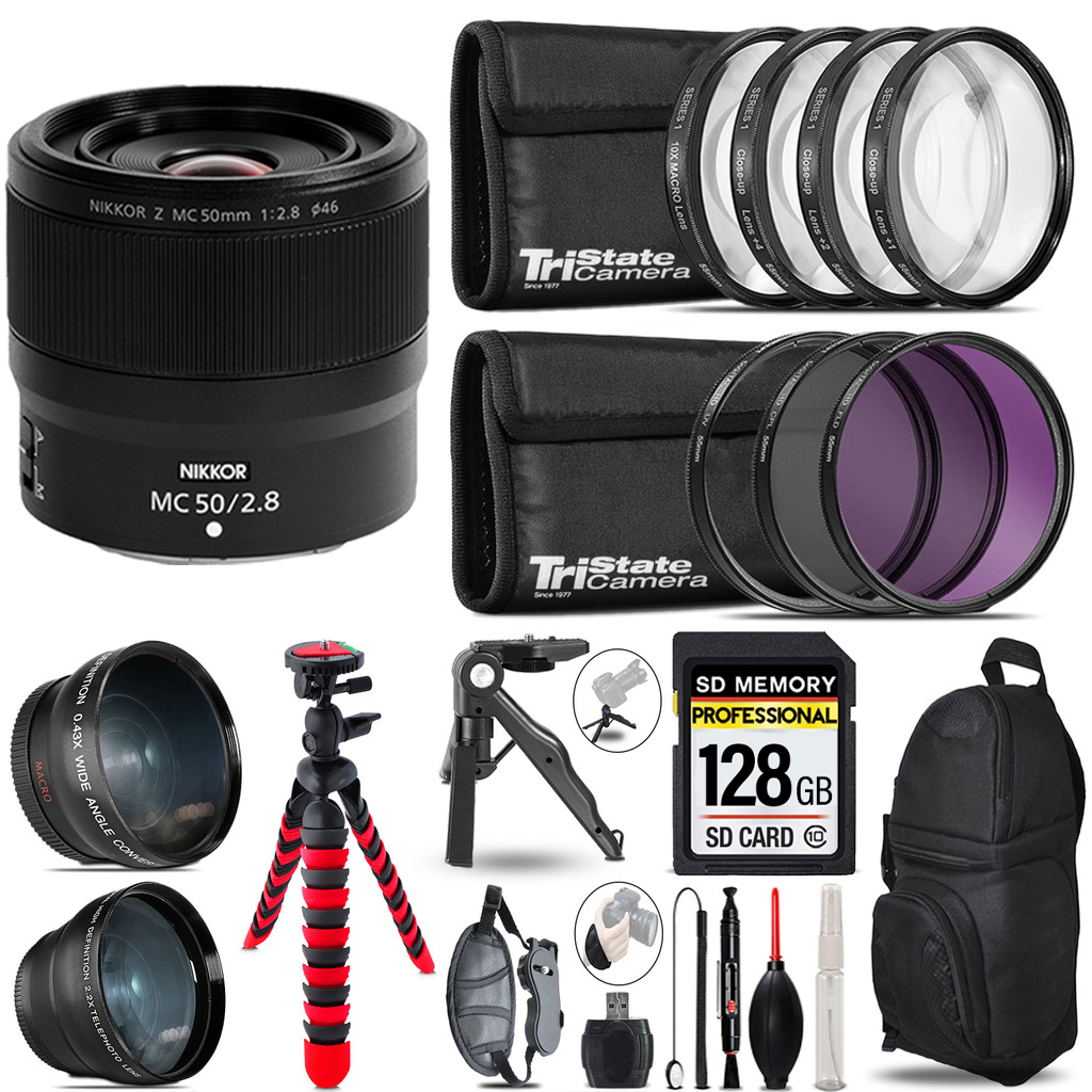 Z MC 50mm Macro Lens - 3 Lens Kit + Tripod + Backpack - 128GB Kit *FREE SHIPPING*