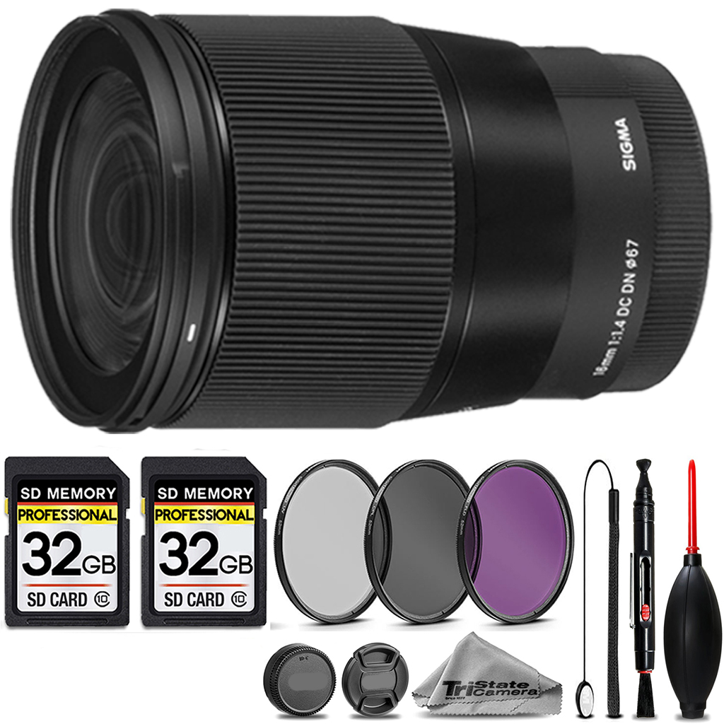 30mm f/1.4 DC DN Lens for Sony E + 3 Piece Filter Set + 64GB STORAGE BUNDLE KIT *FREE SHIPPING*
