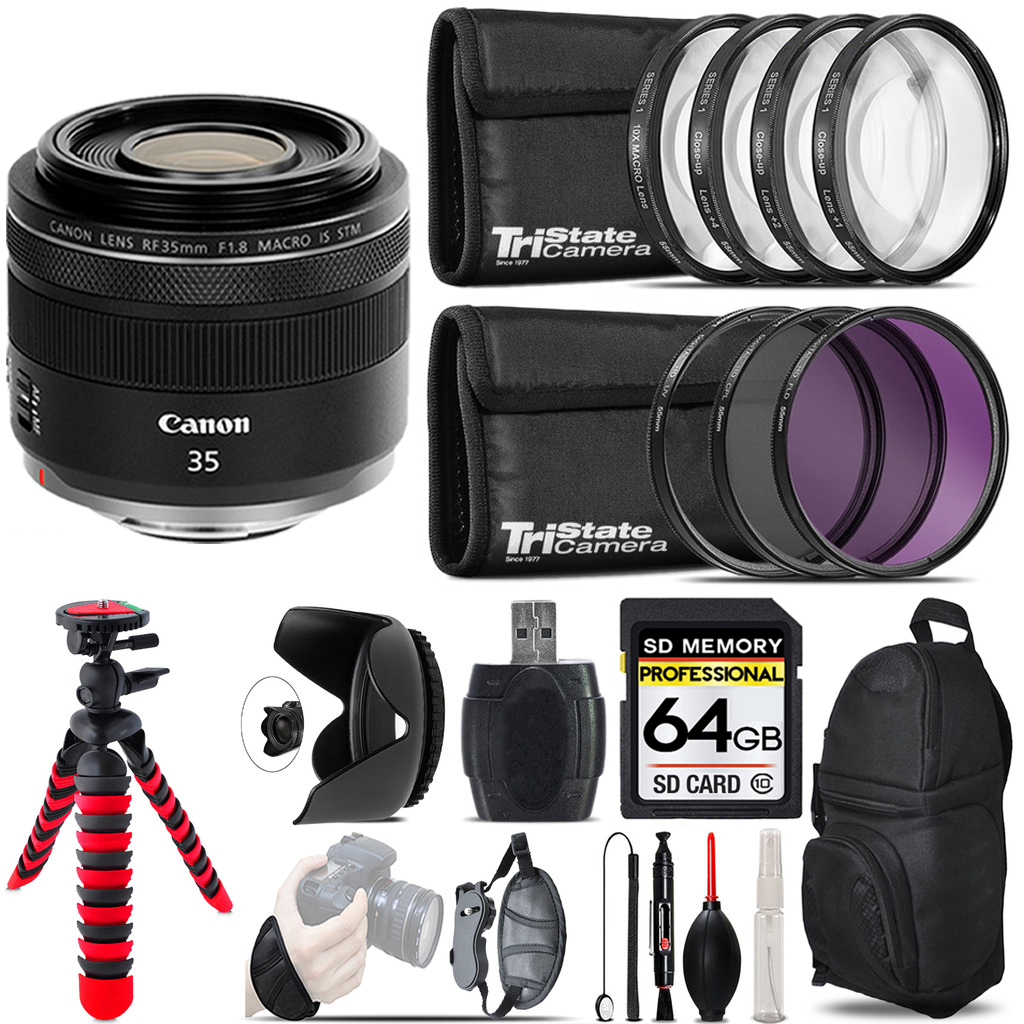 RF 35mm IS Macro STM Lens + Macro Filter Kit & More - 64GB Accessory Kit *FREE SHIPPING*