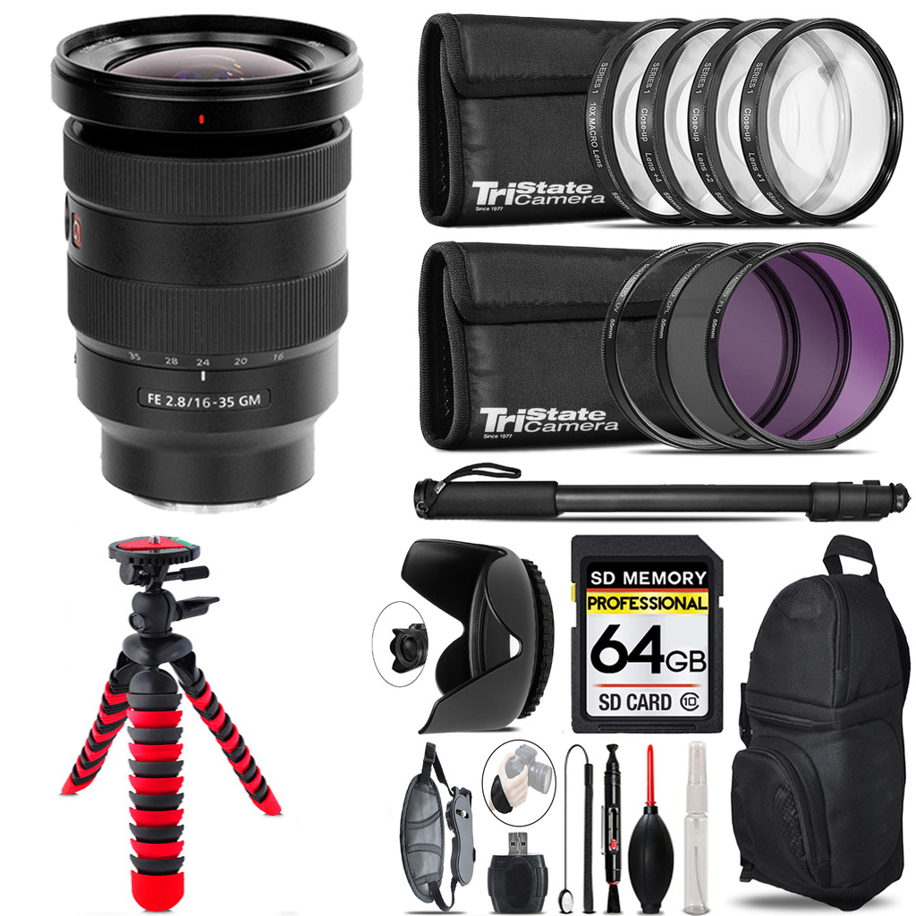 FE 16- 35mm f/2.8 GM Lens + 7 Piece Filter & More - 64GB Kit *FREE SHIPPING*