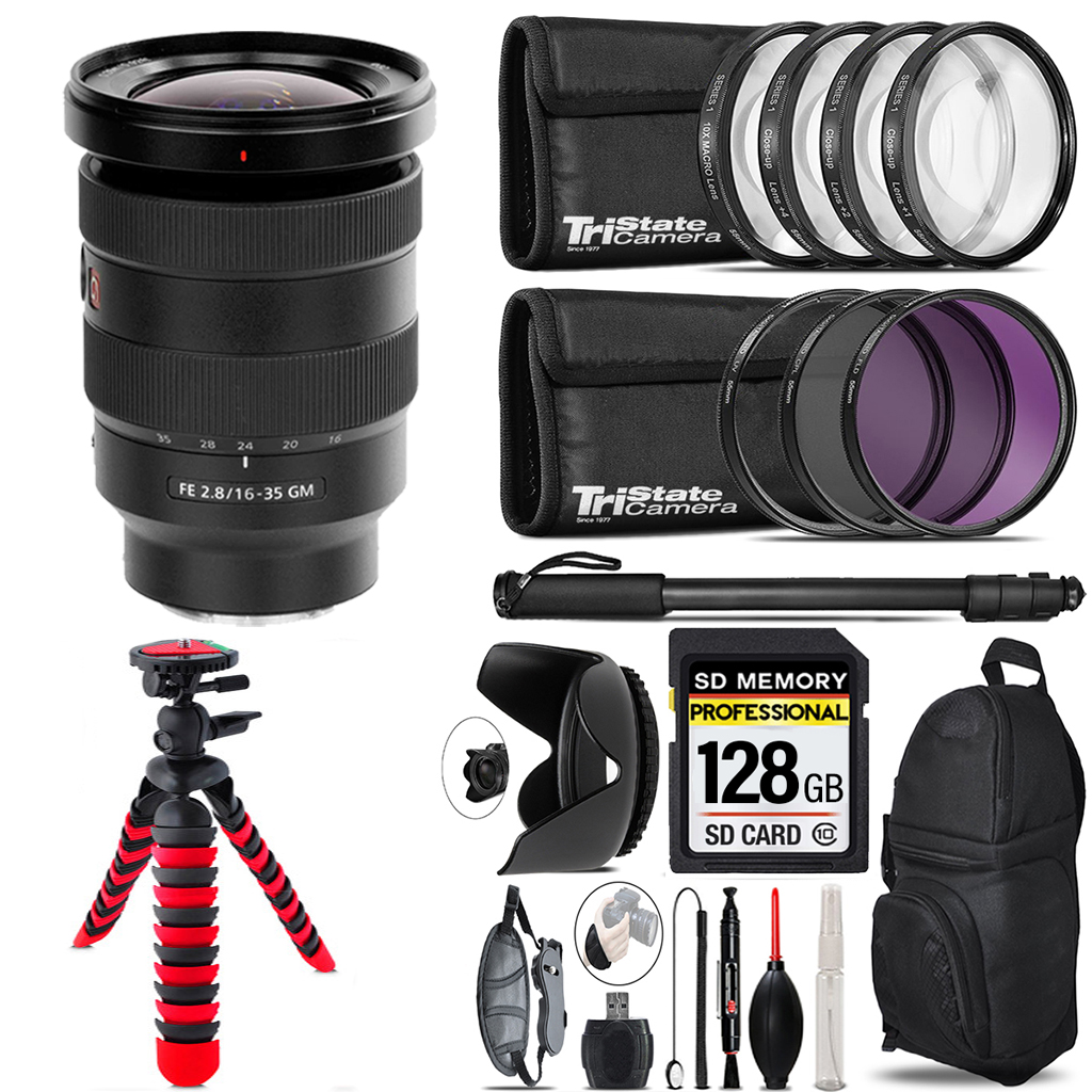 FE 16- 35mm f/2.8 GM Lens + 7 Piece Filter & More - 128GB Accessory Kit *FREE SHIPPING*