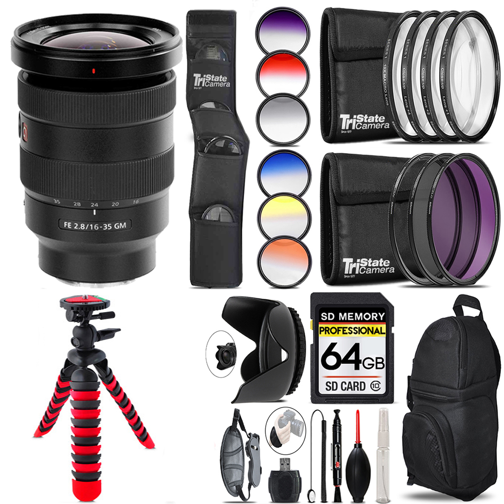 FE 16- 35mm f/2.8 GM Lens + 13 Piece Filter Set & More- 64GB Kit *FREE SHIPPING*