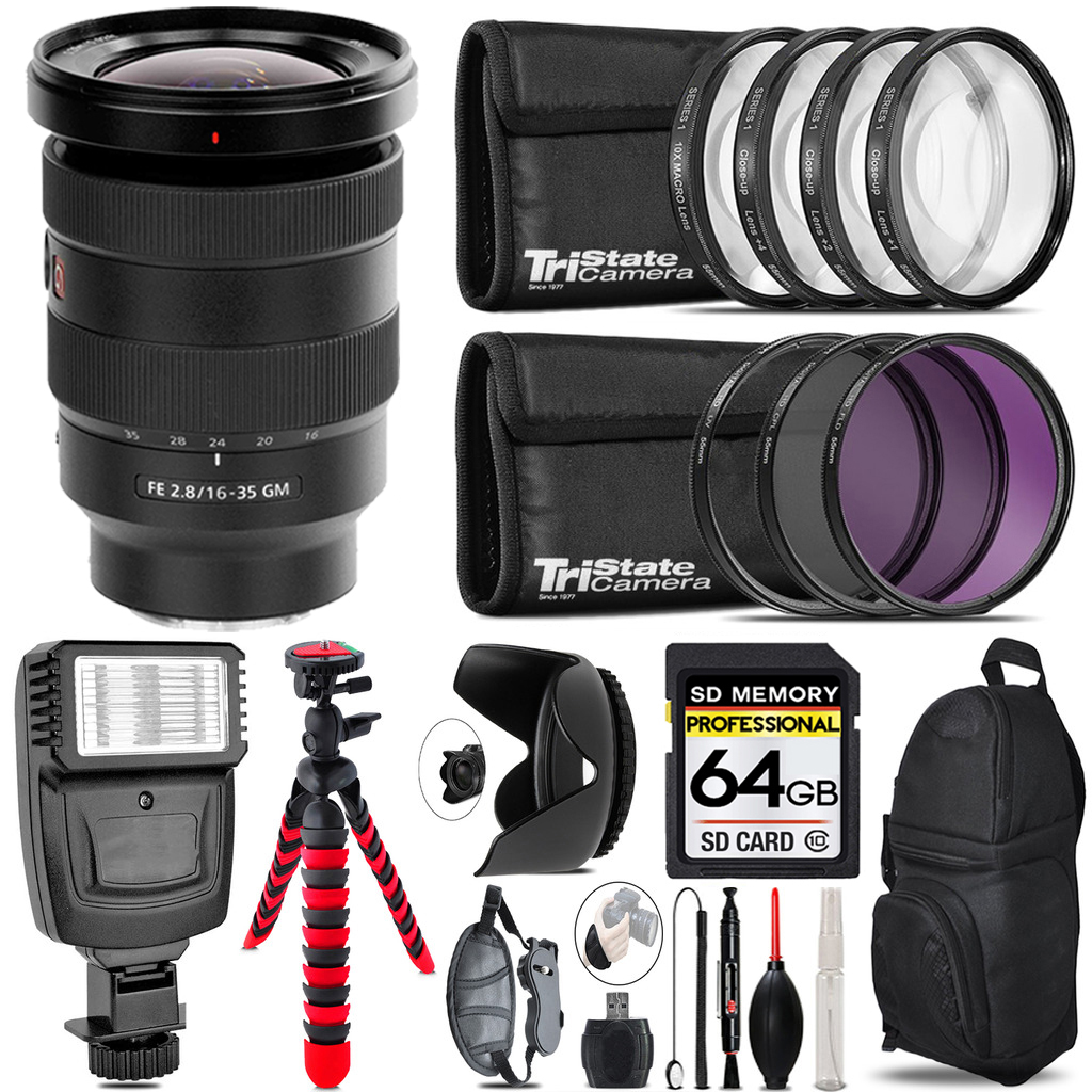 FE 16- 35mm f/2.8 GM Lens + Flash + Tripod & More - 64GB Kit Kit *FREE SHIPPING*