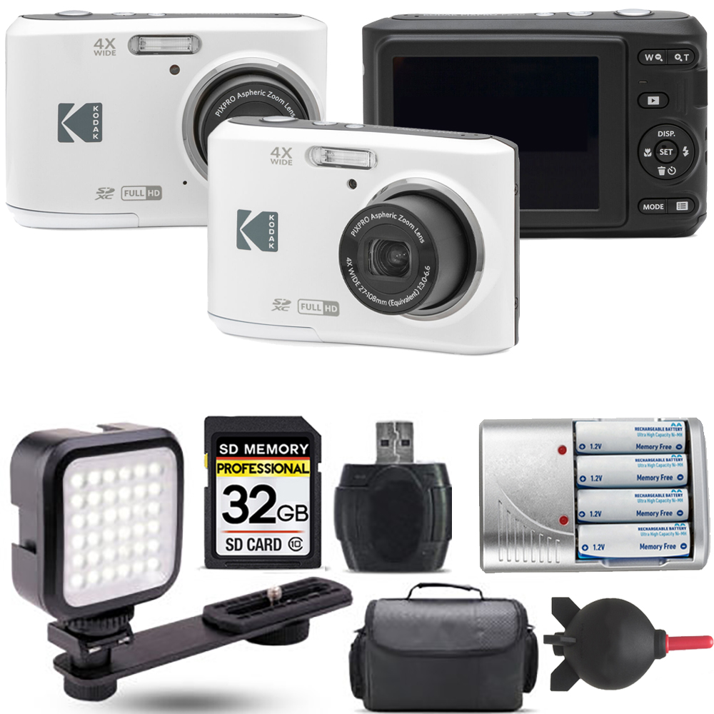 Pixpro FZ45 Camera (White) + Extra Battery + LED - 32GB Kit *FREE SHIPPING*