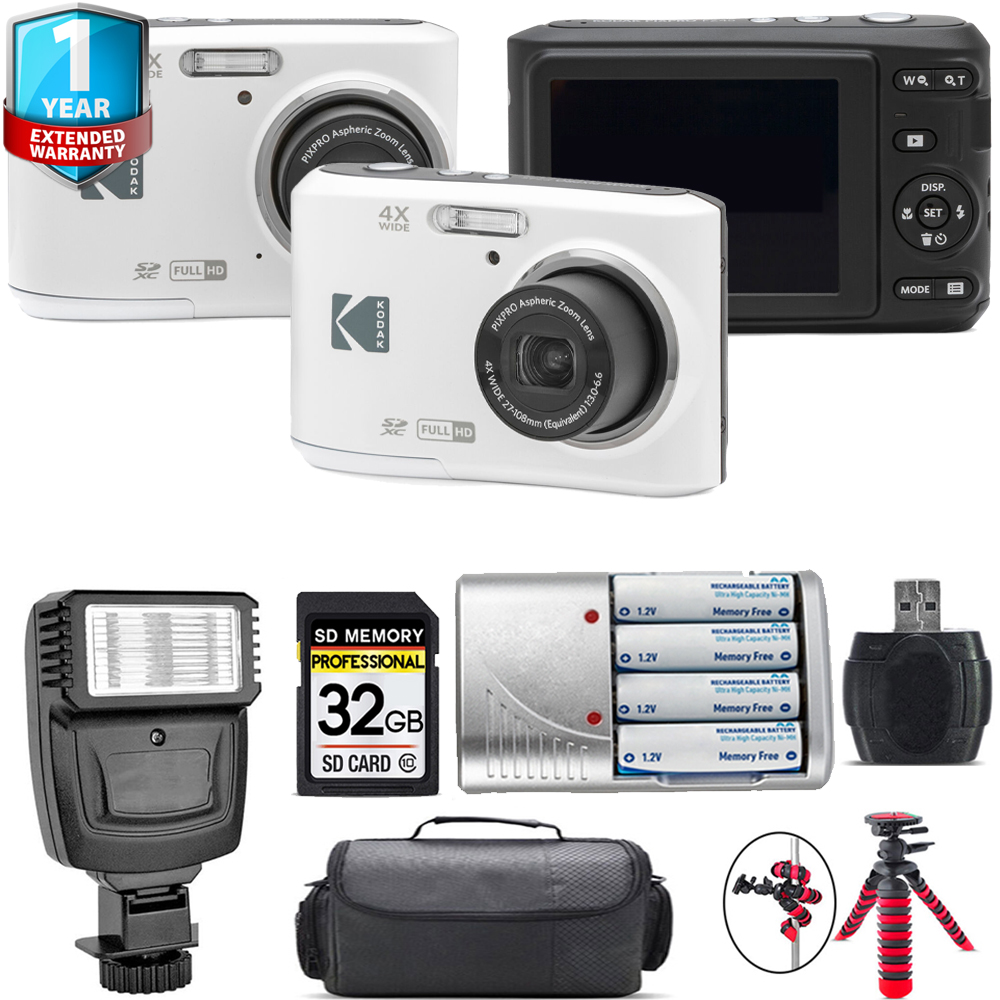 Pixpro FZ45 Camera (White) + Extra Battery + 1 Year Extended Warranty + 32GB *FREE SHIPPING*