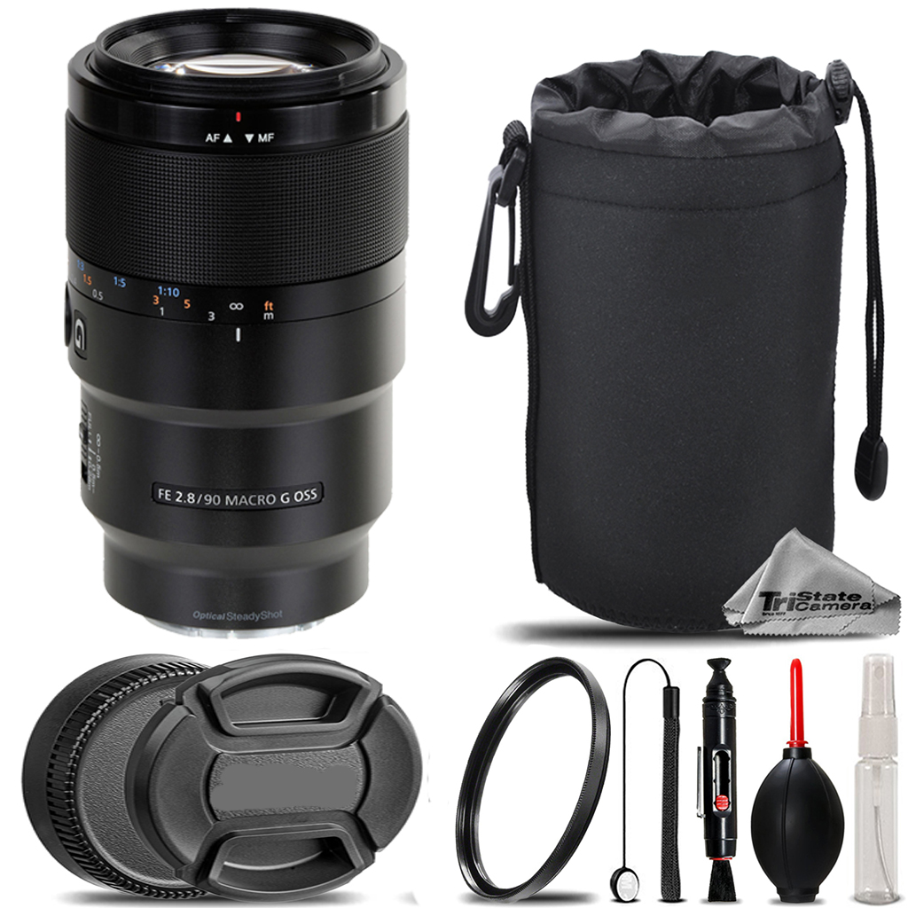 FE 90mm f/2.8 Macro G OSS Lens + UV Filter + Hood + Lens Pouch - Basic Kit *FREE SHIPPING*