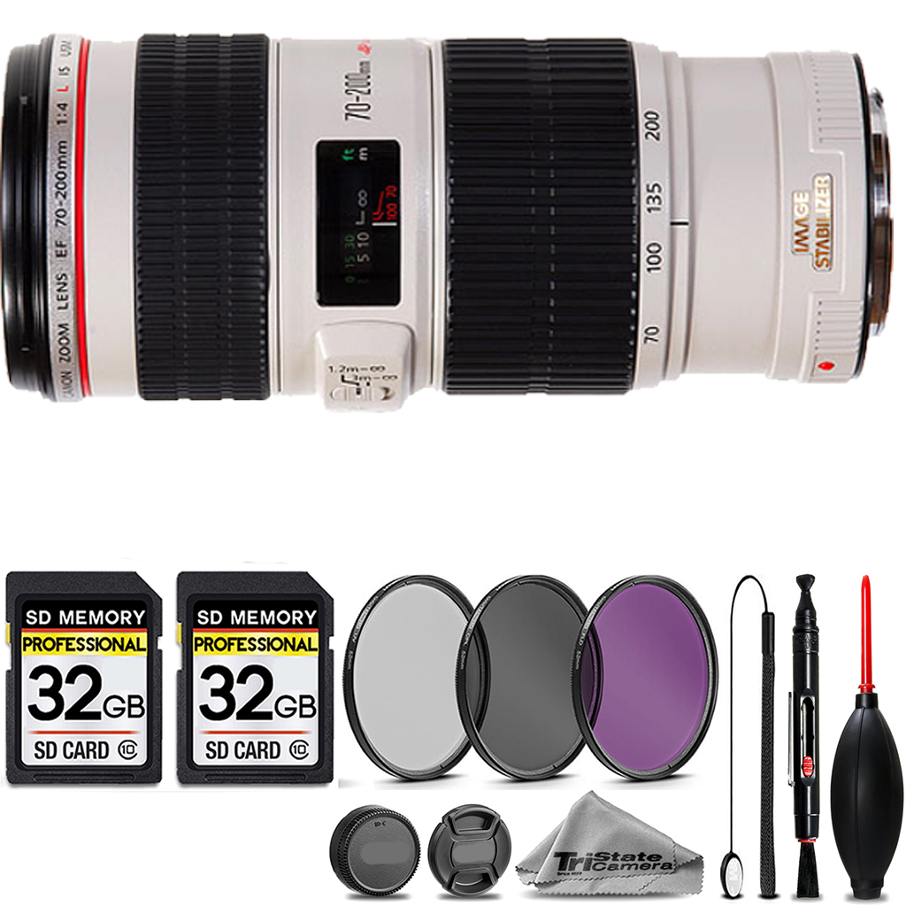 RF 70-200mm IS USM Lens + 3 Piece Filter Set + 64GB STORAGE BUNDLE KIT *FREE SHIPPING*