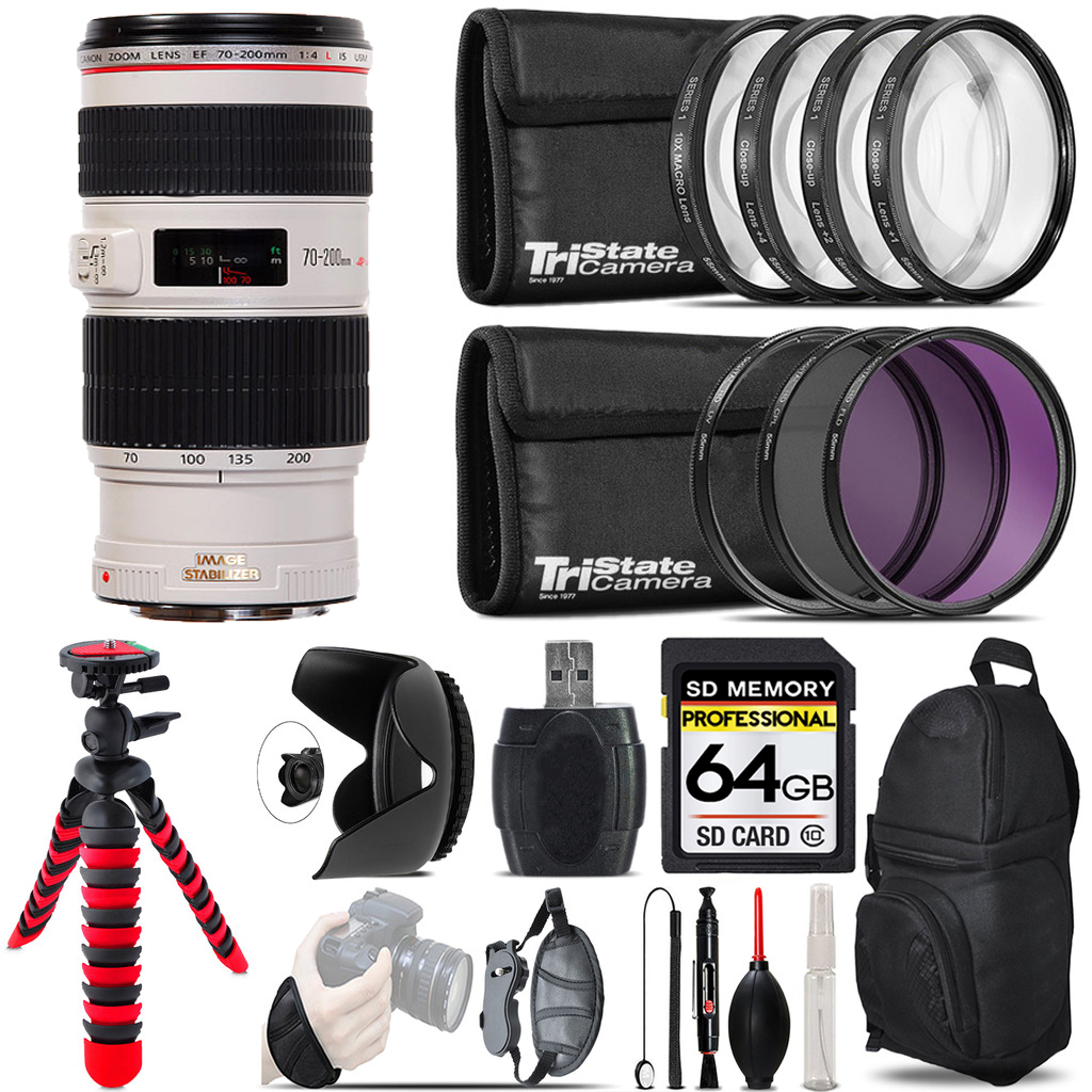 RF 70-200mm IS USM Lens + Macro Filter Kit & More - 64GB Accessory Kit *FREE SHIPPING*