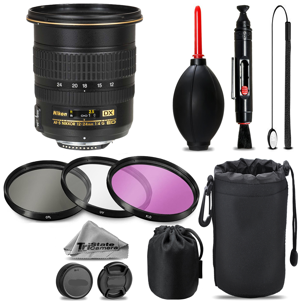 AF-S DX Zoom 12-24mm Lens + UV + FLD + CPL + Blower Brush + Lens Pen *FREE SHIPPING*