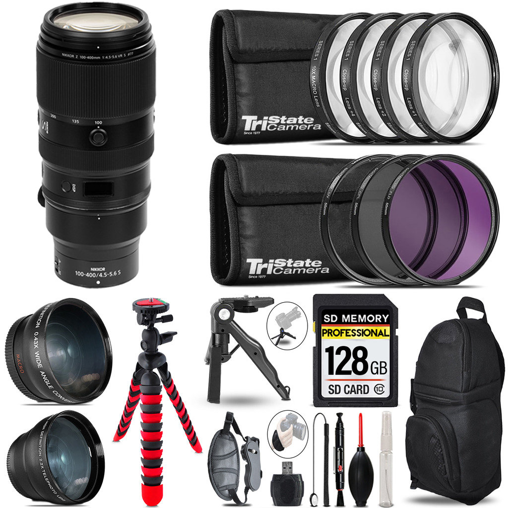 Z 100- 400mm VR S Lens - 3 Lens Kit + Tripod + Backpack - 128GB Kit *FREE SHIPPING*