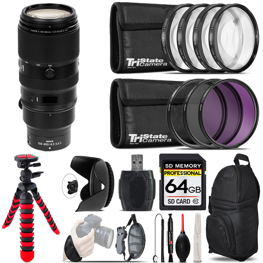 Z 100- 400mm VR S Lens + Macro Filter Kit & More - 64GB Accessory Kit *FREE SHIPPING*