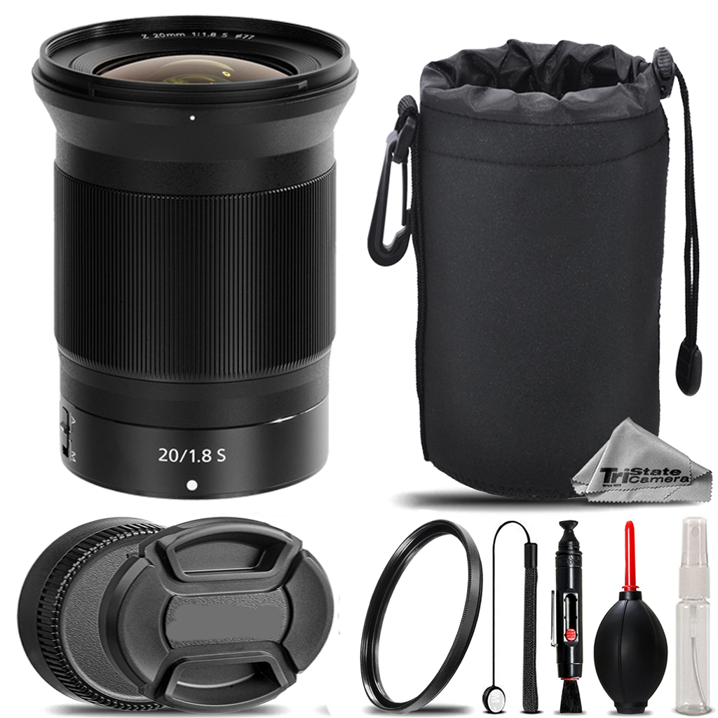 NIKKOR Z 20mm f/1.8 S Lens + UV Filter +  Hood + Lens Pouch - Basic Kit *FREE SHIPPING*