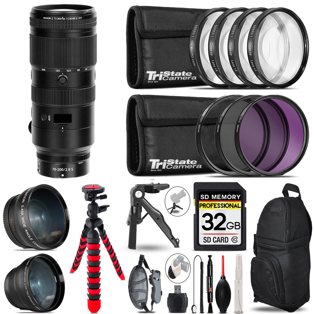 Z 70-200mm f/2.8 VR S Lens - 3 Lens Kit + Tripod + Backpack - 32GB Kit *FREE SHIPPING*