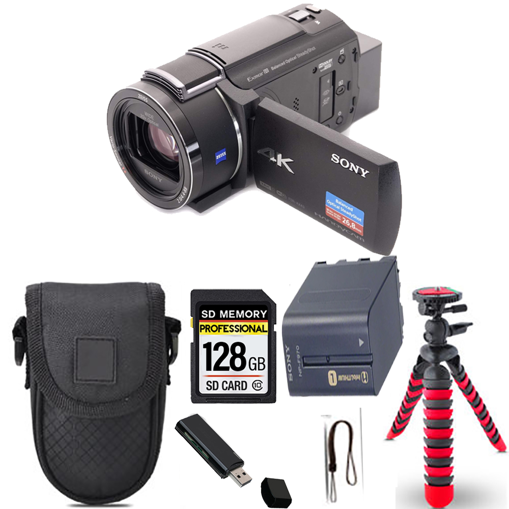 FDR-AX43A UHD 4K Handycam Camcorder + Spider Tripod + Case - 64GB Kit *FREE SHIPPING*