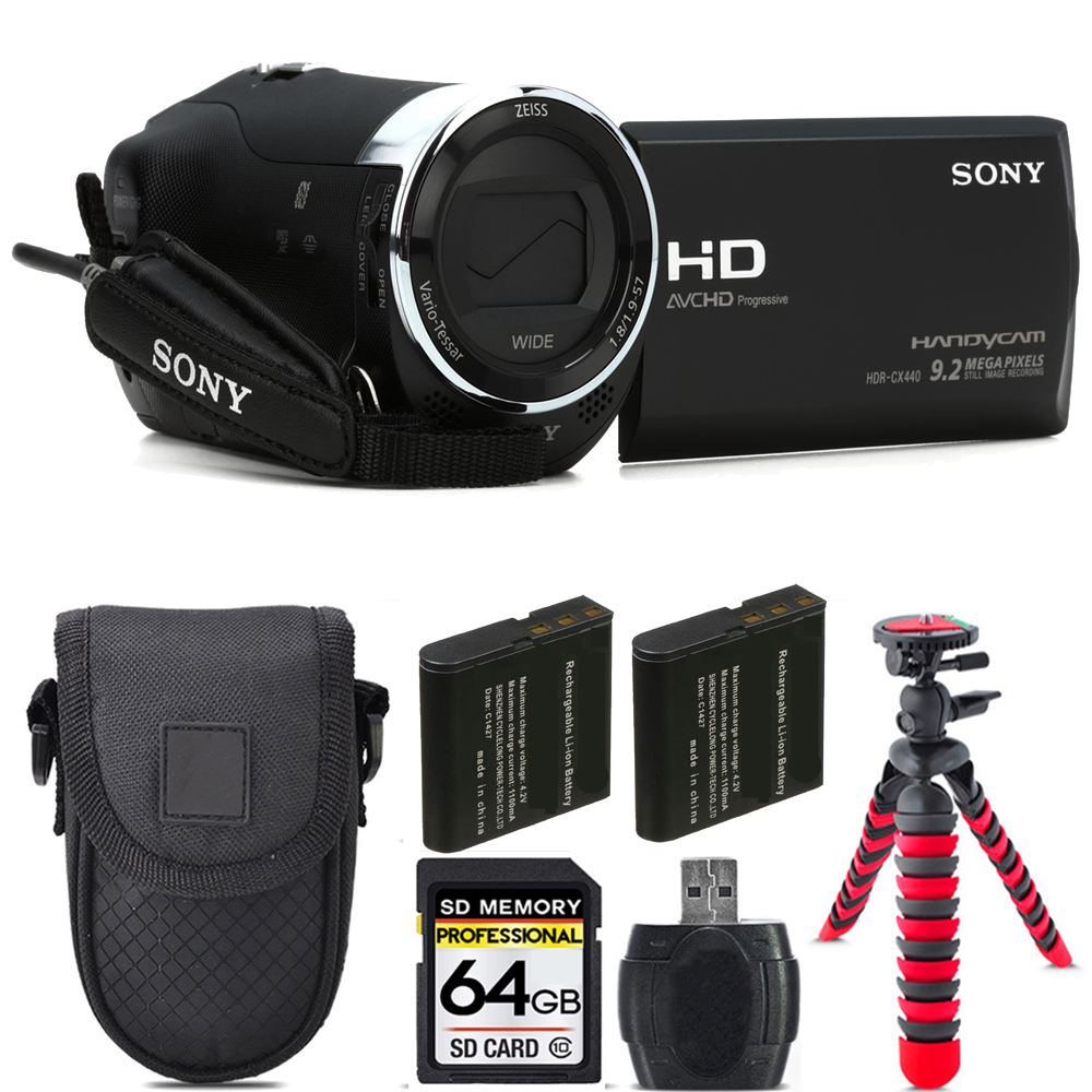 HDR-CX440 HD Handycam + Extra Battery + Tripod + 64GB Kit *FREE SHIPPING*
