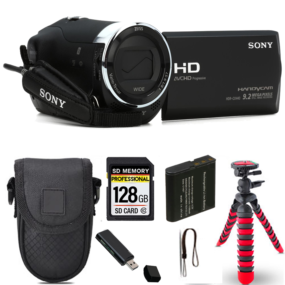 HDR-CX440 HD Handycam + Spider Tripod + Case - 128GB Kit *FREE SHIPPING*