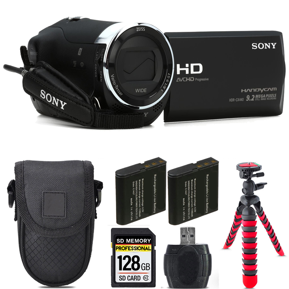 HDR-CX440 HD Handycam + Extra Battery + Tripod + Case - 128GB Kit *FREE SHIPPING*