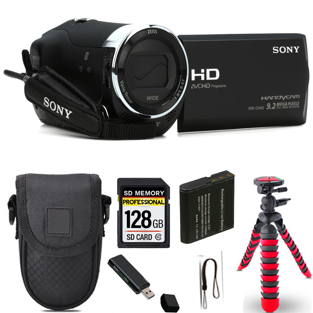 HDR-CX440 HD Handycam + Spider Tripod + Case - 64GB Kit *FREE SHIPPING*