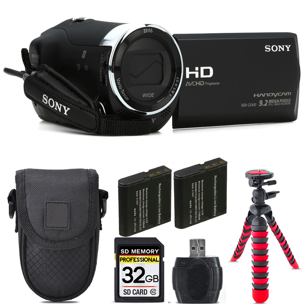 HDR-CX440 HD Handycam + Extra Battery + Tripod + Case - 32GB Kit *FREE SHIPPING*