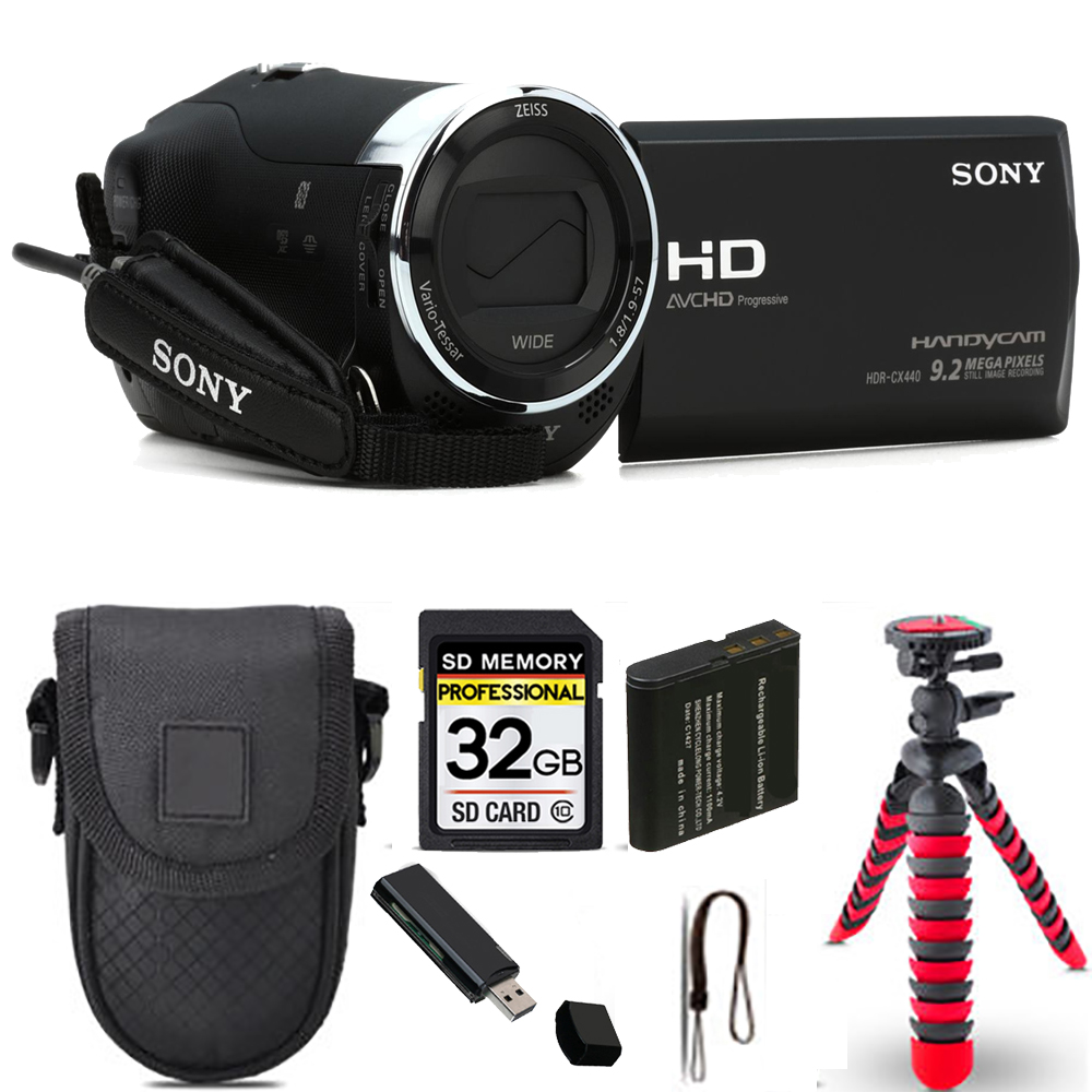 HDR-CX440 HD Handycam + Spider Tripod + Case - 32GB Kit *FREE SHIPPING*