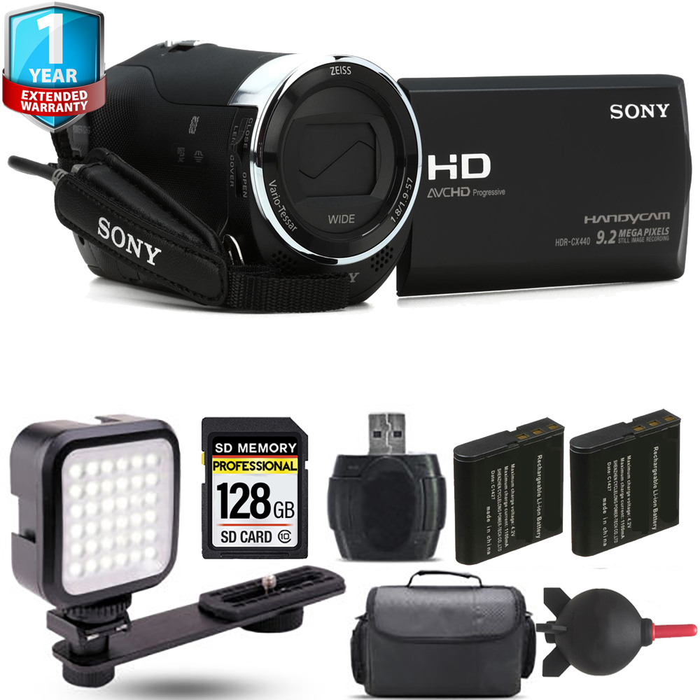 HDR-CX440 HD Handycam + Extra Battery + 1 Year Extended Warranty - 128GB *FREE SHIPPING*