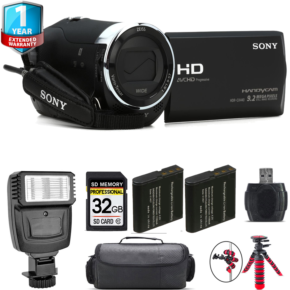 HDR-CX440 HD Handycam + Extra Battery + 1 Year Extended Warranty + 32GB *FREE SHIPPING*