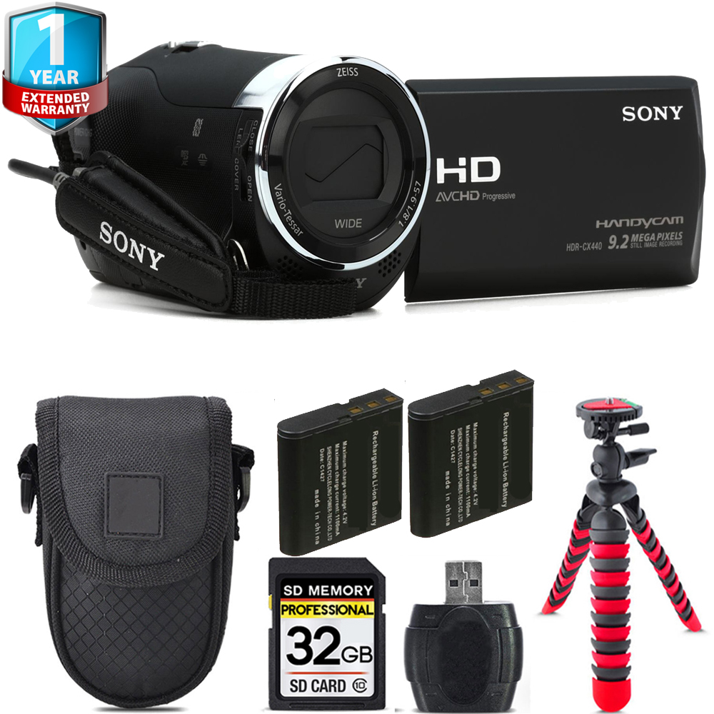 HDR-CX440 HD Handycam + 1 Year Extended Warranty + Tripod + Case - 32GB *FREE SHIPPING*