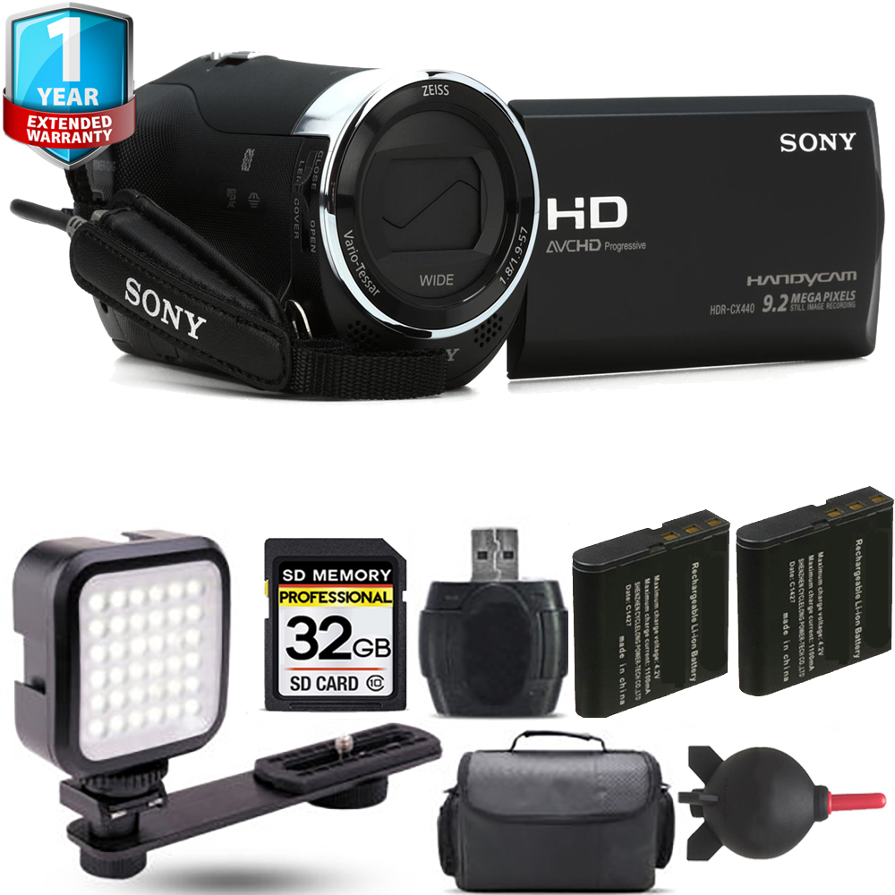 HDR-CX440 HD Handycam + Extra Battery + LED + 1 Year Extended Warranty *FREE SHIPPING*