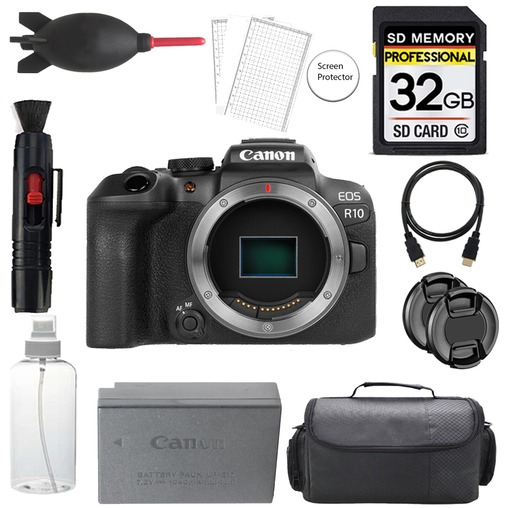 EOS R10 Mirrorless Camera + 32GB + Bag + Screen Protector - Basic Kit *FREE SHIPPING*