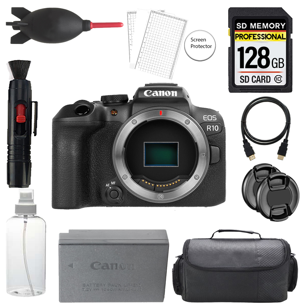 EOS R10 Mirrorless Camera + 128GB + Bag + Screen Protector - Basic Kit *FREE SHIPPING*