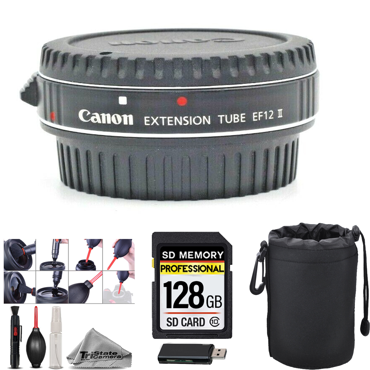 Extension Tube EF 12 II + Lens Pouch + Cleaning Kit + Card Reader + 128GB *FREE SHIPPING*