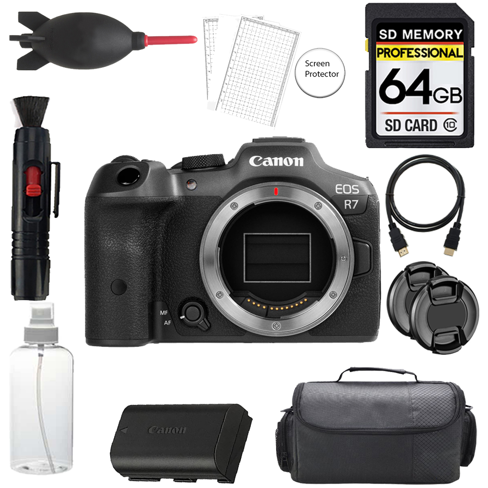 EOS R7 Mirrorless Camera + 64GB + Bag + Screen Protector - Basic Kit *FREE SHIPPING*
