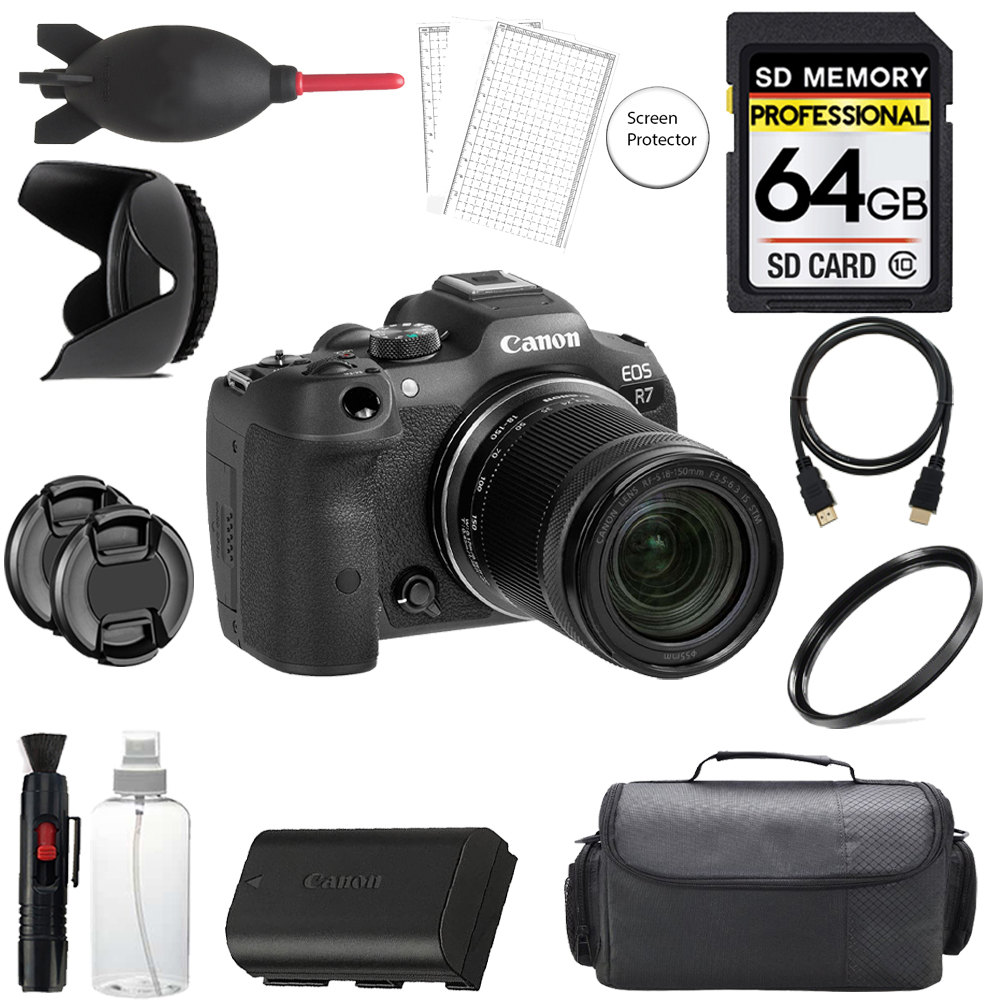 EOS R7 Camera + 18-150mm Lens + 64GB + Bag + UV Filter- Basic Kit *FREE SHIPPING*