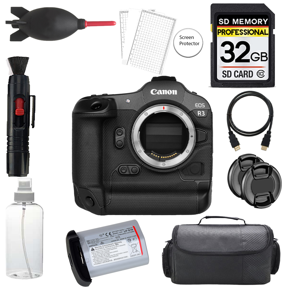 EOS R3 Mirrorless Camera + 32GB + Bag + Screen Protector - Basic Kit *FREE SHIPPING*