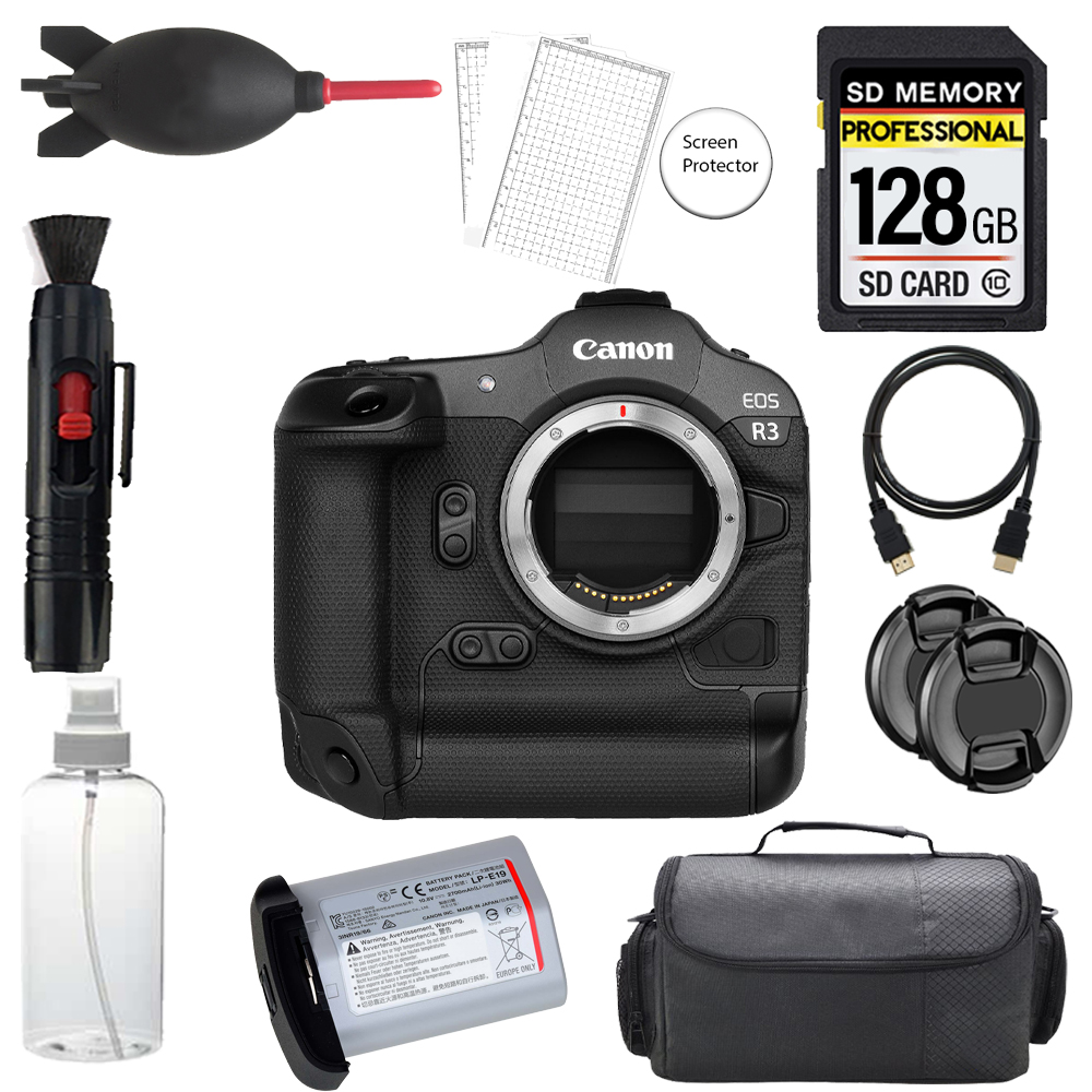 EOS R3 Mirrorless Camera + 128GB + Bag + Screen Protector - Basic Kit *FREE SHIPPING*