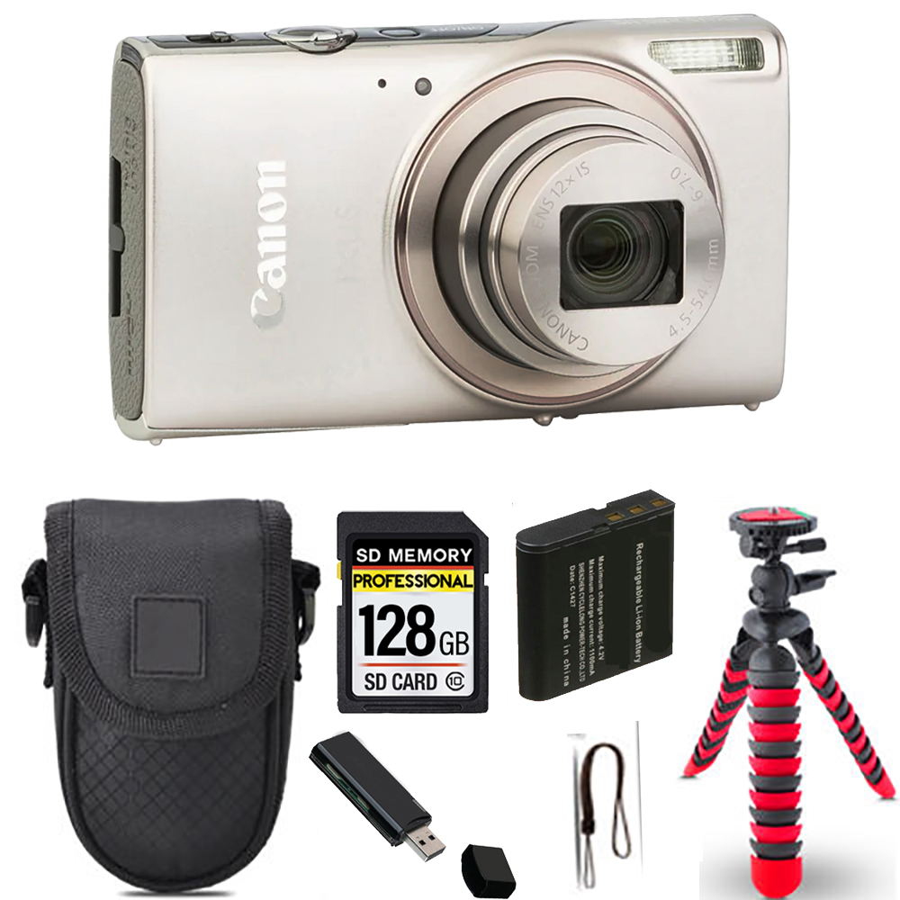 PowerShot IXUS 285 Camera (Silver) + Spider Tripod + Case - 64GB Kit *FREE SHIPPING*